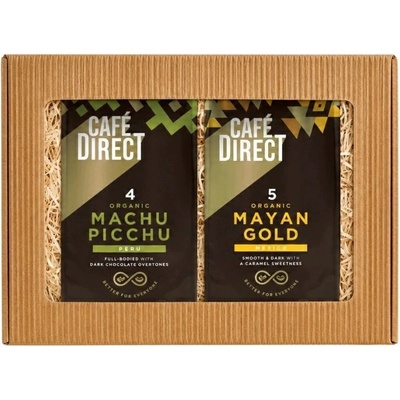 Cafédirect Machu Picchu BIO a Mayan Gold SCA 82 mletá dárkový balíček 2 x 200 g