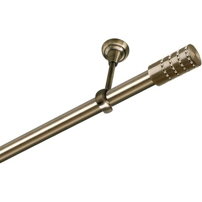 OK-GarnýžeCZ Garnýž kovová jednořadá 25mm Cylinder crystal mosaz 340 cm do stropu / na tunýlek - bez kroužků
