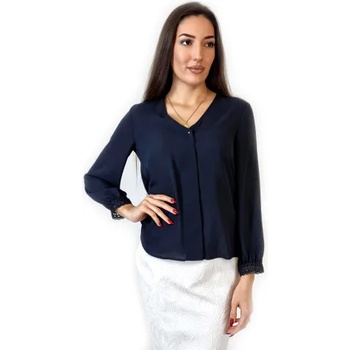 Image 1 of Синя риза с дълъг ръкав и скрито закопчаване (r05)