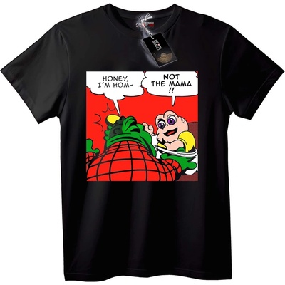 NOONEBRAND Тениска Не Мама! Забавна Карикатура - 2XL, Black