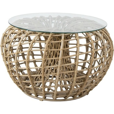 Cane-line Podnožka malá Nest, kulatá 67x44 cm, rám hliník, výplet umělý ratan lava grey – Hledejceny.cz