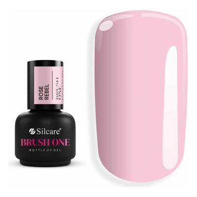 Silcare Brush One Bottle stavebný gél vo fľaštičke rose rebel ružový 15 g