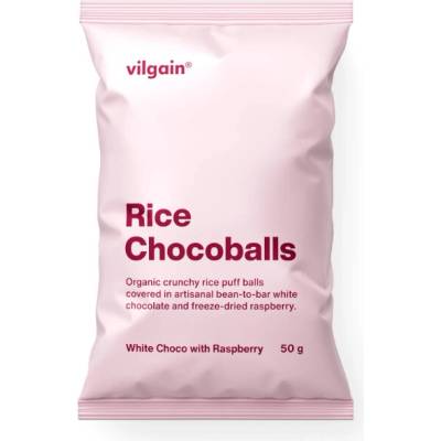 Vilgain Rice Chocoballs BIO bílá čokoláda s malinou 50 g