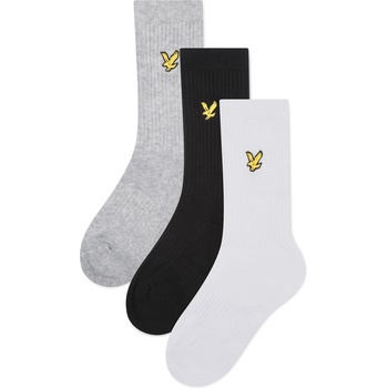 Lyle and Scott Чорапи Lyle and Scott 3-Pack Crew Socks - Gry/Wht/Blk