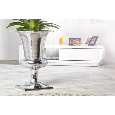 Bighome - Váza POKAL 60 cm - strieborná
