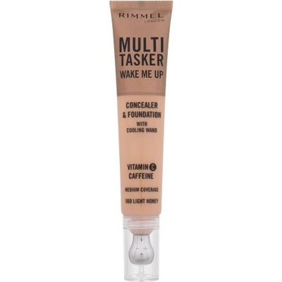 Rimmel Multi Tasker Wake Me Up Concealer & Foundation озаряващ коректор и фон дьо тен 20 ml нюанс 060 Light Honey