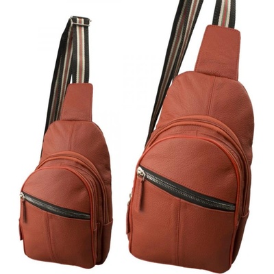 Bodybag Backpack kožená taška cez rameno Crossover City Backpack 40x20cm červená