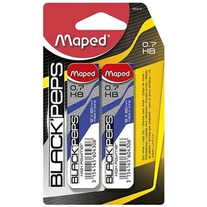 Maped Графитен молив, 0, 7 мм, HB, 2x12 нишки, MAPED "Black Peps" 560410 (560410)