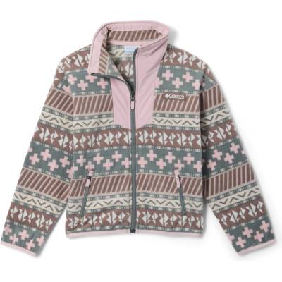 Columbia Детско поларено яке Columbia Kid's Sequoia Grove Printed Full Zip Fleece Fleece jacket - Iron Wizard Island / Mineral Pink (703-6871-0515)
