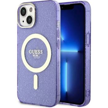 GUESS iPhone 14 Plus 6.7" purple hardcase Glitter Gold MagSafe (GUHMP14MHCMCGU)