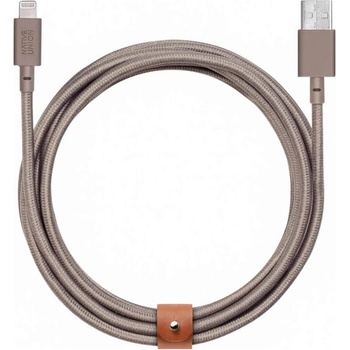 Native Union Belt Cable XL Lightning - здрав плетен кабел за устройства с Lightning порт (кафяв) (300 см)