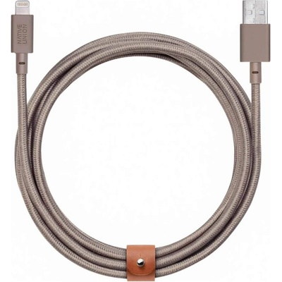 Native Union Belt Cable XL Lightning - здрав плетен кабел за устройства с Lightning порт (кафяв) (300 см)