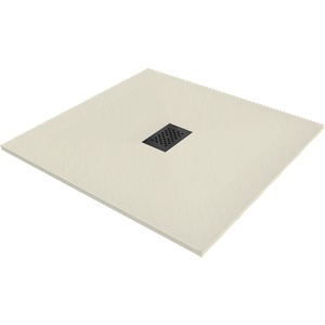 Mexen Hugo Квадратен душ поддушник SMC 100 x 100 cm, бежов, черно покритие - 42691010-B (42691010-B)