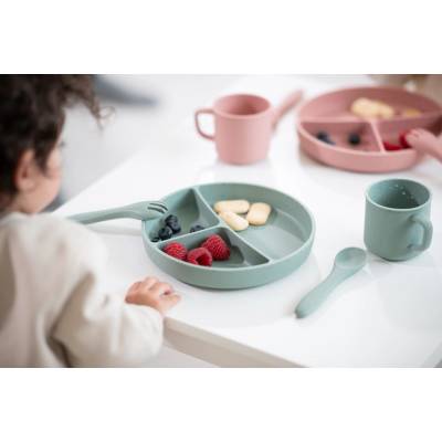 KIKKABOO Hrnek Platinum Silicone Sage