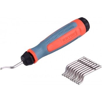 EXTOL PREMIUM 8803680 odhrotovač univerzální, dřík 3,2mm +10ks nožů HSS Co 5%