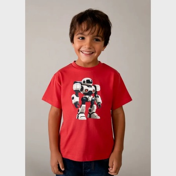 MAYORAL Тениска къс ръкав робот в доматен цвят за мини момче Mayoral