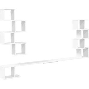 vidaXL Стенно монтирано телевизионно рафтче Бяло 160 x 15 x 94 см (8012308)