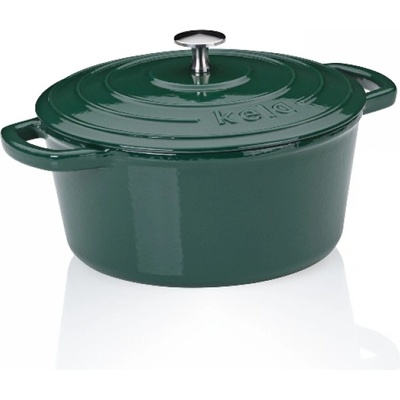 Kela Чугунена тенджера с капак Calido - Ø 24 см. - зелена (KELA 12900)