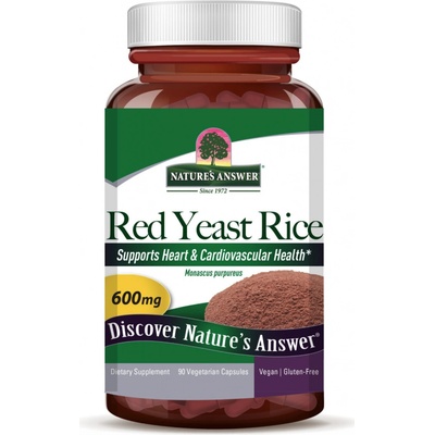 Nature's Answer Red Yeast Rice, červená kvasnicová rýže, extrakt, 600 mg, 90 kapslí