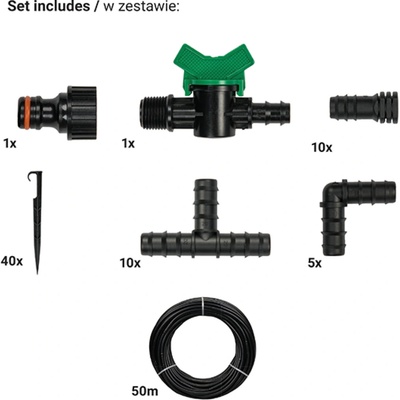 Bradas Zavlažovací sada s hadicí 50m WATER DRIP BR-DSWWM50-SET1