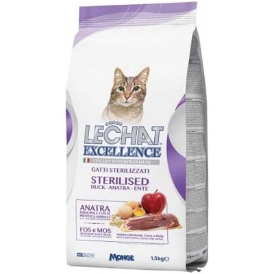 MONGE LECHAT EXCELLENCE STERILIZED 1,5kg kačacie superprémiové krmivo pre mačky