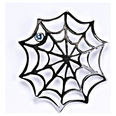 Čištín Stříbrný přívěšek se syntetickým zirkonem, pavučina, P 1401