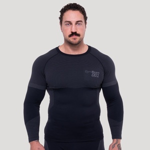 GymBeam Безшевна блуза с дълъг ръкав OG1 Black/Grey S