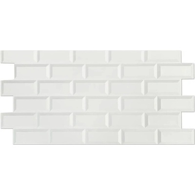 PVC panel White tiles 3D dekor 48x96 cm