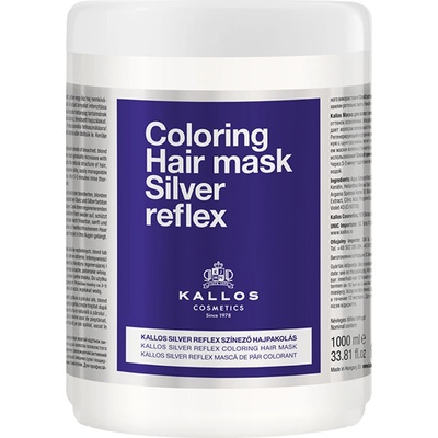 Kallos Coloring Silver Reflex Strieborná maska na vlasy proti žltnutiu 1000 ml