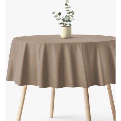 Goldea kulatý ubrus 100% bavlněné plátno kávový hnědý Ø 120 cm