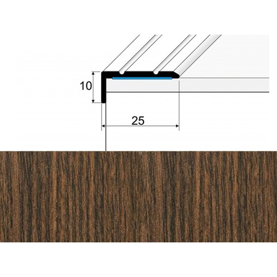Profil Team Schodová hrana wenge P02 25x10 mm 2,7 m