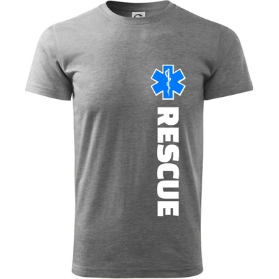 Rescue pro záchranáře klasické pánské triko tmavě šedý melír