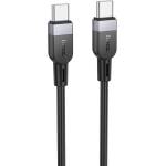 hoco. X109 3A 60W зарядно устройство с кабел Type-C - Type-C, черен, 2 м