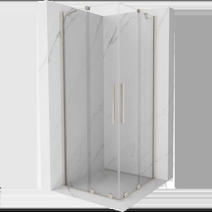 Mexen Velar Duo плъзгаща се душ кабина 100 x 100 см, прозрачна, матов никел - 871-100-100-02-97 (871-100-100-02-97)