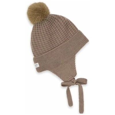 En Fant Pletená čepice s bambulí a zavazováním Fungi