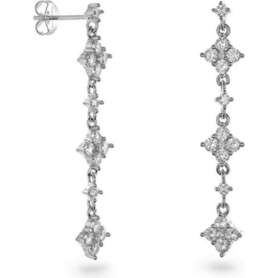 Again Jewelry Prekrásne visiace strieborné náušnice s čírymi zirkónmi AJNS0019
