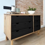 vidaXL Чекмеджетен шкаф с чекмедже OTTA Черно 111 x 43 x 73, 5 см (42041751)