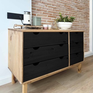 vidaXL Чекмеджетен шкаф с чекмедже OTTA Черно 111 x 43 x 73, 5 см (42041751)