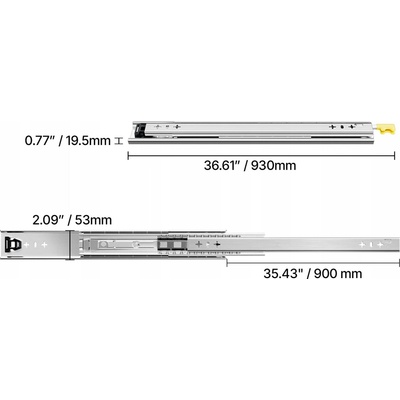 SucceBuy Vodidlá zásuviek 90 cm nosnosť 113,4 kg