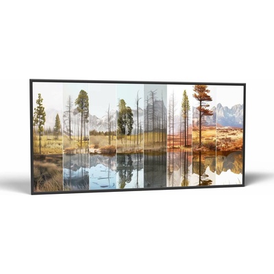 Stromy v odraze | Obraz Vintessia v ráme Rozmery panoráma: 60x120, Rám: Čierny matný-alu