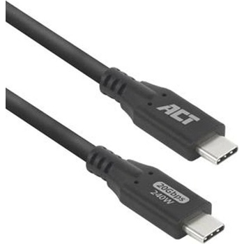 ACT Кабел ACT AC7422, от USB C(м) към USB C(м), 1m, 240W, черен (AC7422)