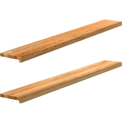 vidaXL Прозоречни первази, 2 бр, светлокафяви, 160x20x2 см, дъб масив (4009140)