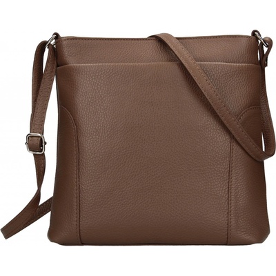 Dámská kožená crossbody kabelka Italia Emma tmavě hnědá