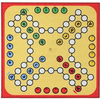 Breno ČLOVĚČE NEZLOB SE s figurkami červený lem 80x80 cm Vícebarevná