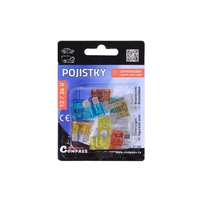 Pojistky nožové 10 ks midi