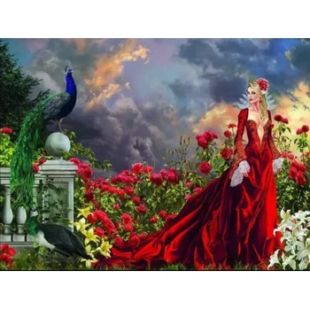 Image 1 of Жената и пауна 75/60 см