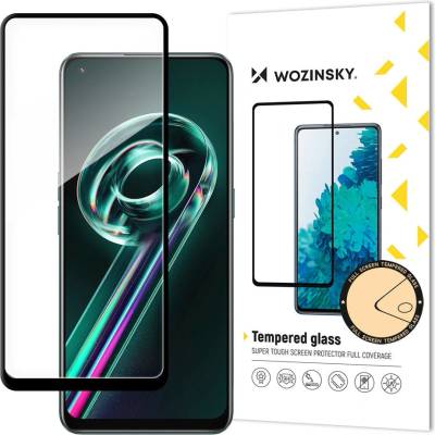 Wozinsky комплект от 2x суперздраво Full Glue Закалено стъкло за цял екран с рамка, Case Friendly, за realme 9 pro + (9 pro plus), Черен (9145576248034)