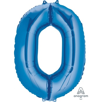 Amscan Balónek fóliový narozeniny číslo 0 modrý 86 cm