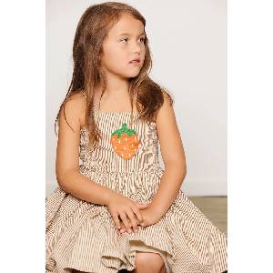 Mini Rodini разкроена рокля от памук Poplin (26650101)