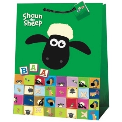 Ovečka Shaun, dárková taška, jumbo 7 - zelená